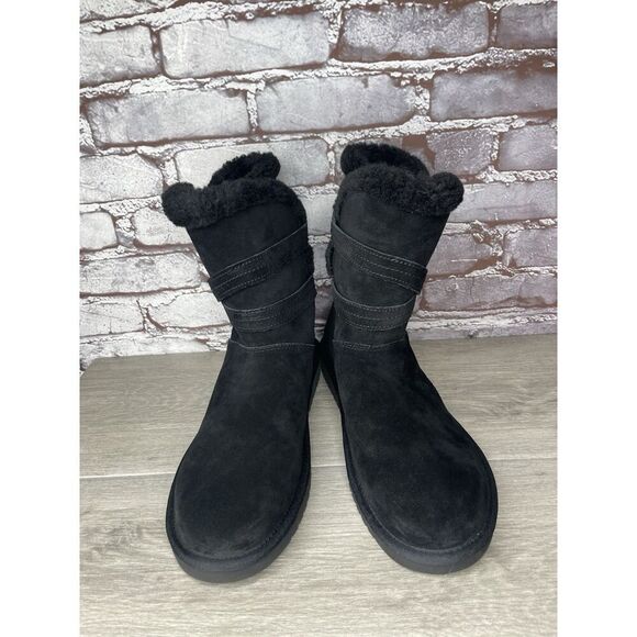 Koolaburra UGG Delene Black Suede Boots Buckle Boots Women’s 10M US/41EU 1121504 - Picture 8 of 16